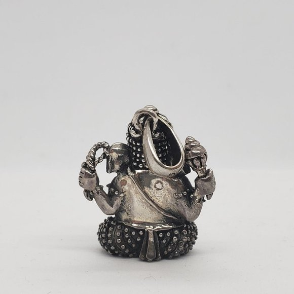 Ganesha .925 Silver pendant with ruby - Picture 4 of 12